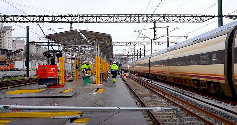 Estación de tren provisional en la renovación de la estación histórica de A Coruña