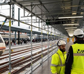 Estación de tren provisional en la renovación de la estación histórica de A Coruña
